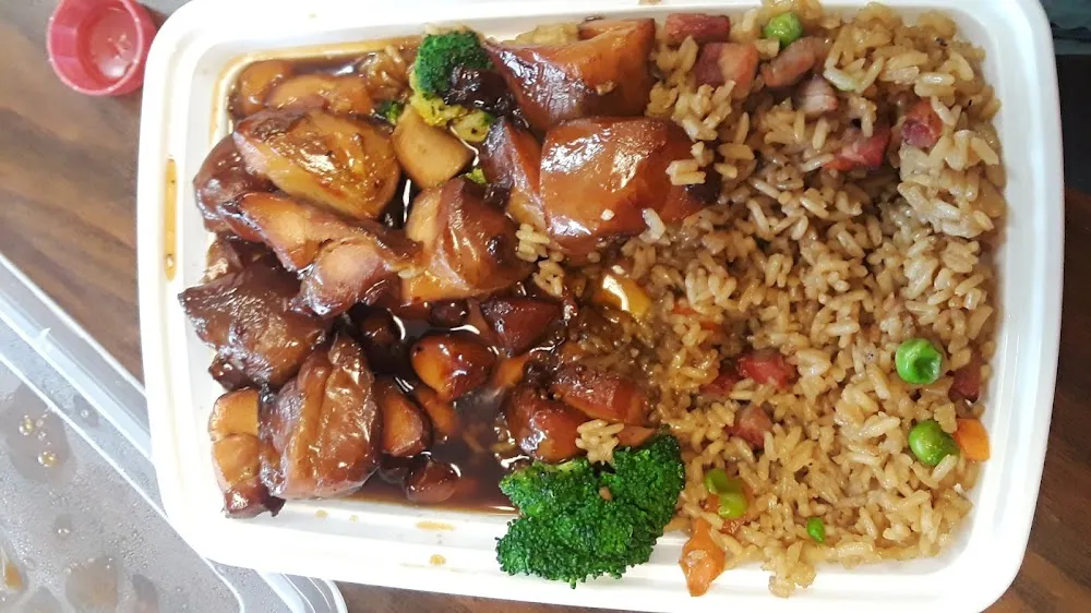 Bourbon Chicken and Pork Fried Rice